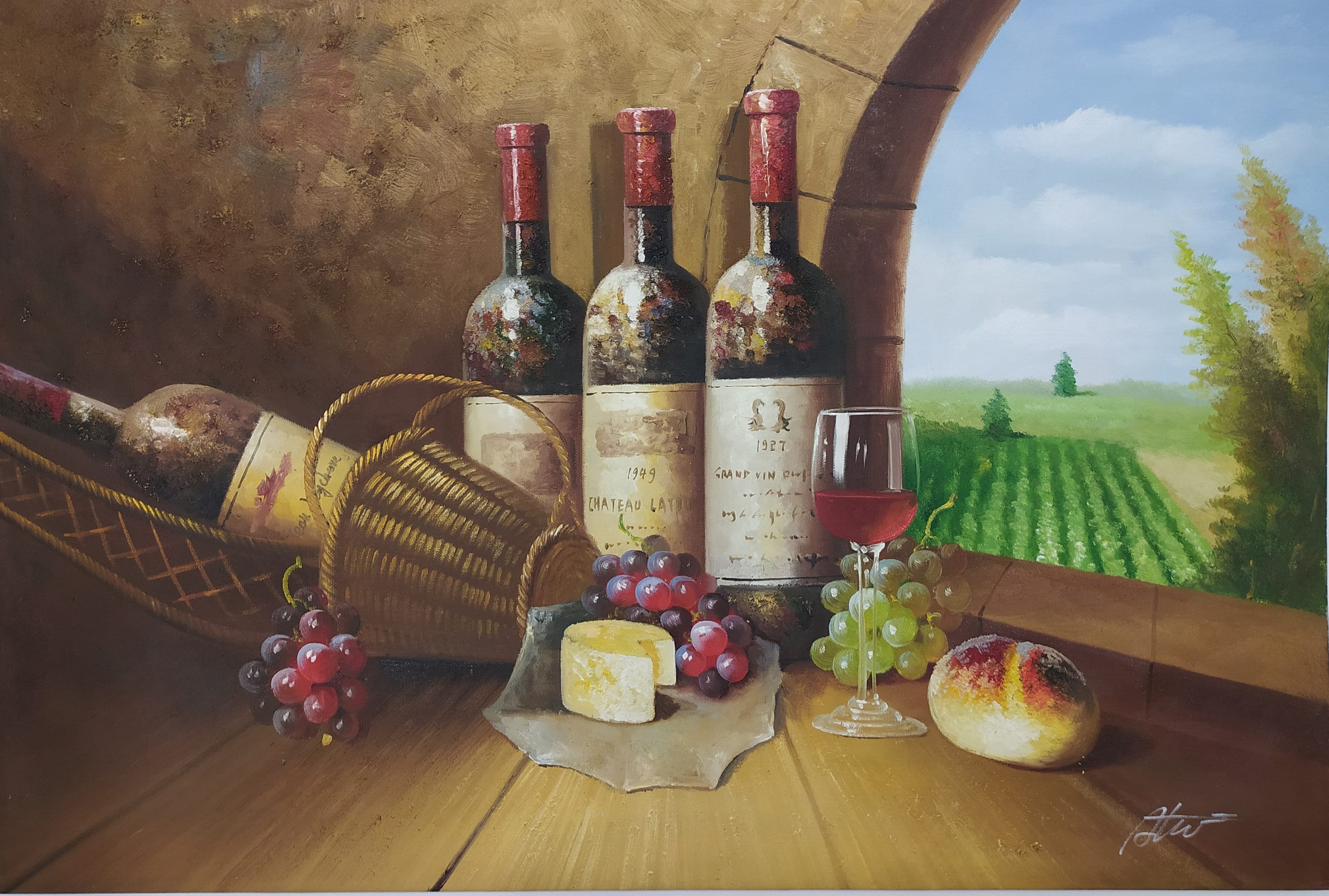 Red Wine Oil Painting on Canvas Italian Specialties Food Etsy UK