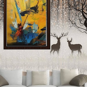 stunning.  colorful abstract oil on canvas