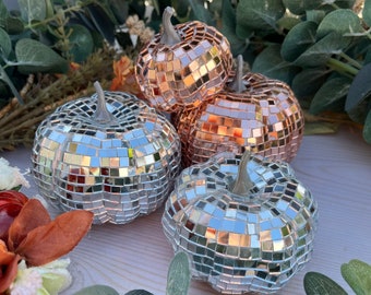 Halloween Decor / Pumpkin /Pumpkin decor / Disco Ball / Halloween Home / Autumn Decorations
