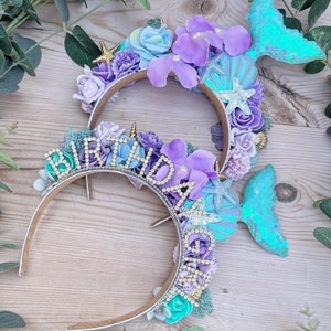 Floral Mermaid Birthday Party Headband Crown