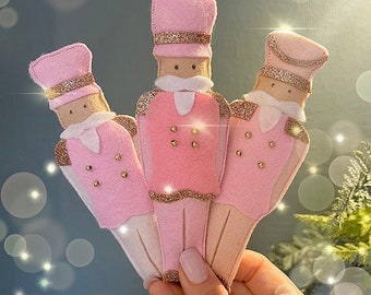 Pink Nutcracker for tree / Christmas Tree Hanging / Pink Christmas Bauble / Pinkmas