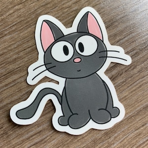 Black Cat Halloween/Watercolour Cat Doodle - Vinyl Sticker