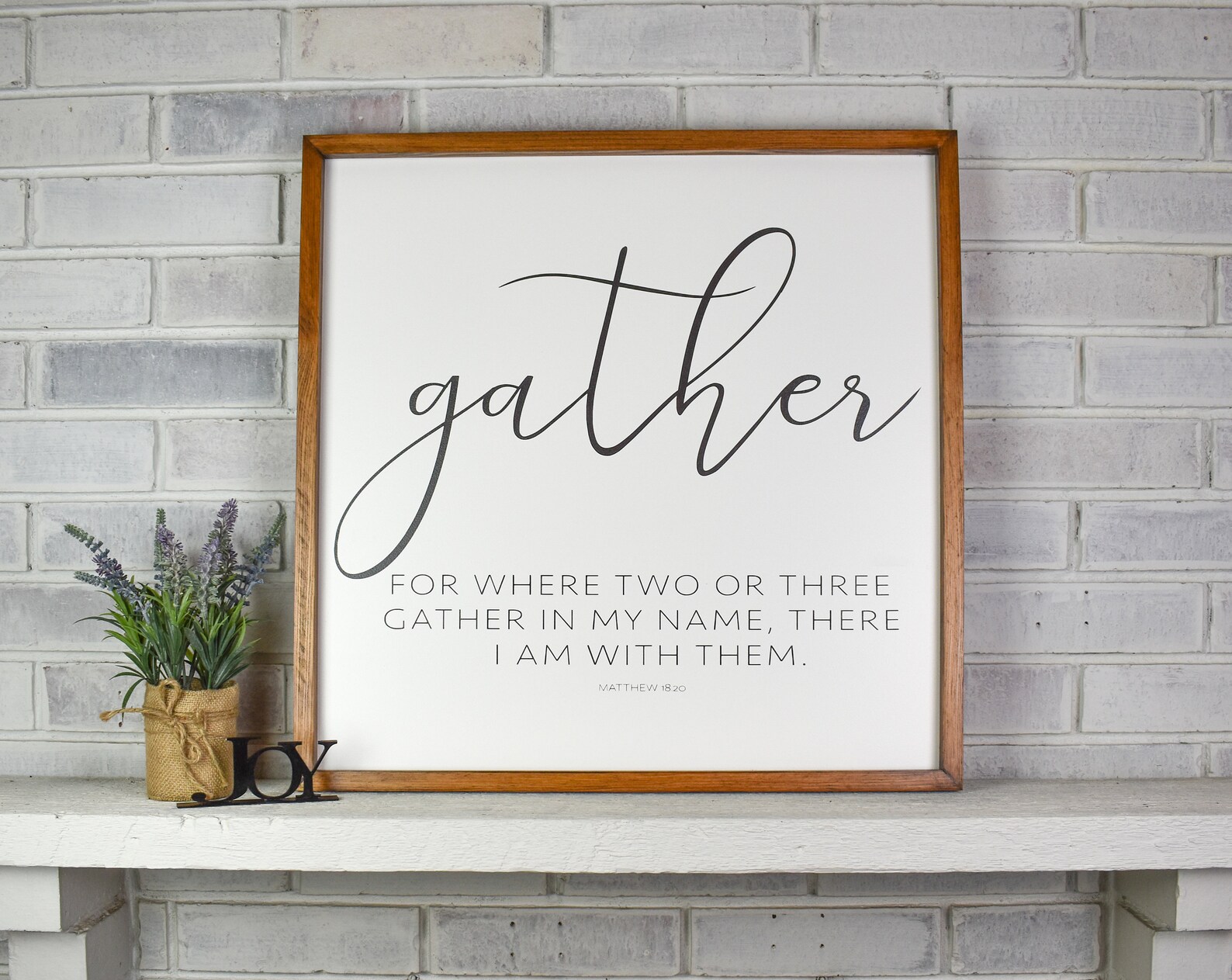 Where Two Or Three Gather In My Name Wood Framed Sign Gather Etsy