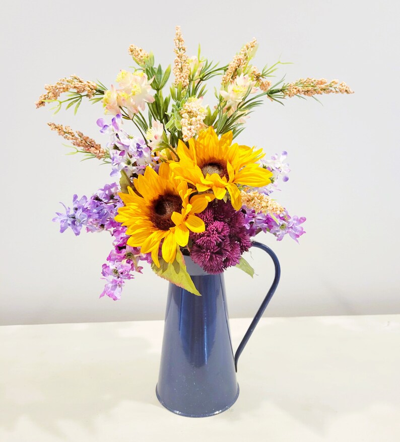 Luxury Artificial Sunflowers in Vase Silk Sunflowers Summer Etsy
