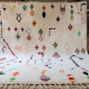 Large Moroccan Rug , Beni Ourain Colorful Rug , Checkered Rug , Custom Beni Ourain rug , Style Moroccan Rug , Custom rug image 1