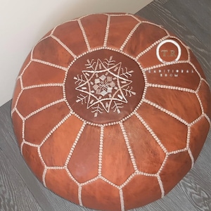 free shipping , moroccan leather pouf , 100% handmade pouf , ottoman  pouf , moroccan poufs