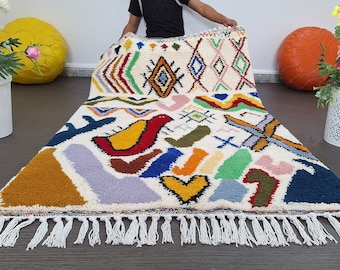 Multicolor Berber Rug: Handmade Moroccan Wool Rug (4x6 FT)
