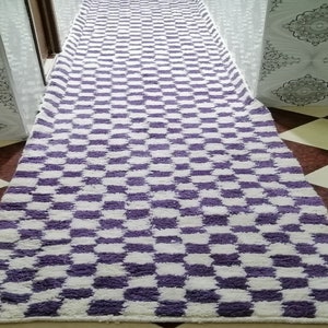 Moroccan Area Rug , Beni Ourain  Rug ,  Checkered Moroccan  Rug , Custom Checkered  Beni Ourain rug , Moroccan Wool rug, Runner Rug