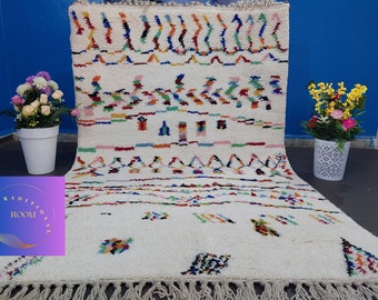 Klaar om 5X8 ft te verzenden, handgemaakte Marokkaanse rug, Beni Ourain rug, , Rug, Custom Beni Ourain Rug, Wollen rug, Kleurrijk Rug, Custom rug, Levendige Rug