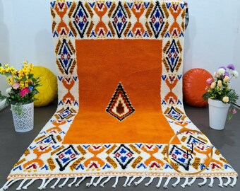 Handwoven Wool Moroccan Rug: Custom Abstract Berber Area Rug