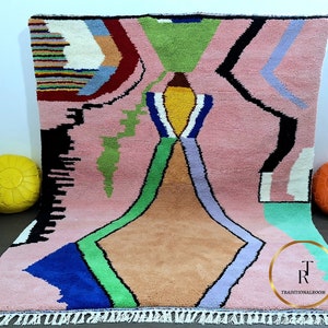 Colorful oriental rug handmade designer rug vibrant multicolor rug soft tribal rug living room rug handwoven abstract rug area rugs