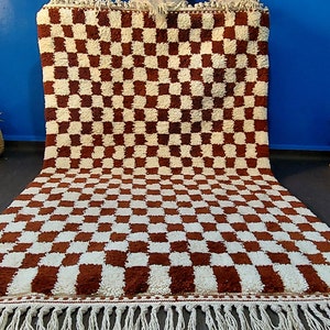 Checkered Moroccan Rug,Beni Ourain rug, Moroccan Rug, Custom Checkered rug, Checkered runner rug, Wool Rug, Brown Checkered Rug,Custom rug