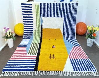 Handmade Moroccan Berber Rug: Colorful Tribal Wool Area Rug
