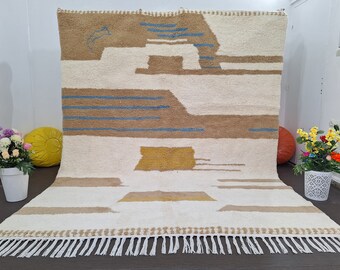 Handmade Moroccan Wool Rug: Soft Tribal Beni Ourain Rug