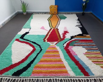 Colorful Rug , Moroccan Rug ,  Checkered Rug , Handmade Rug, Runner Rug, Custom Beni Ourain rug , Style Moroccan  Rug , Custom rug