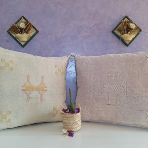 Set of 2 Pillows - Handmade Pillow Covers- Moroccan Throw Pillow - Morrocan  pillow - Decorative pillow - Moroccan Lumbar Sabra Cushion