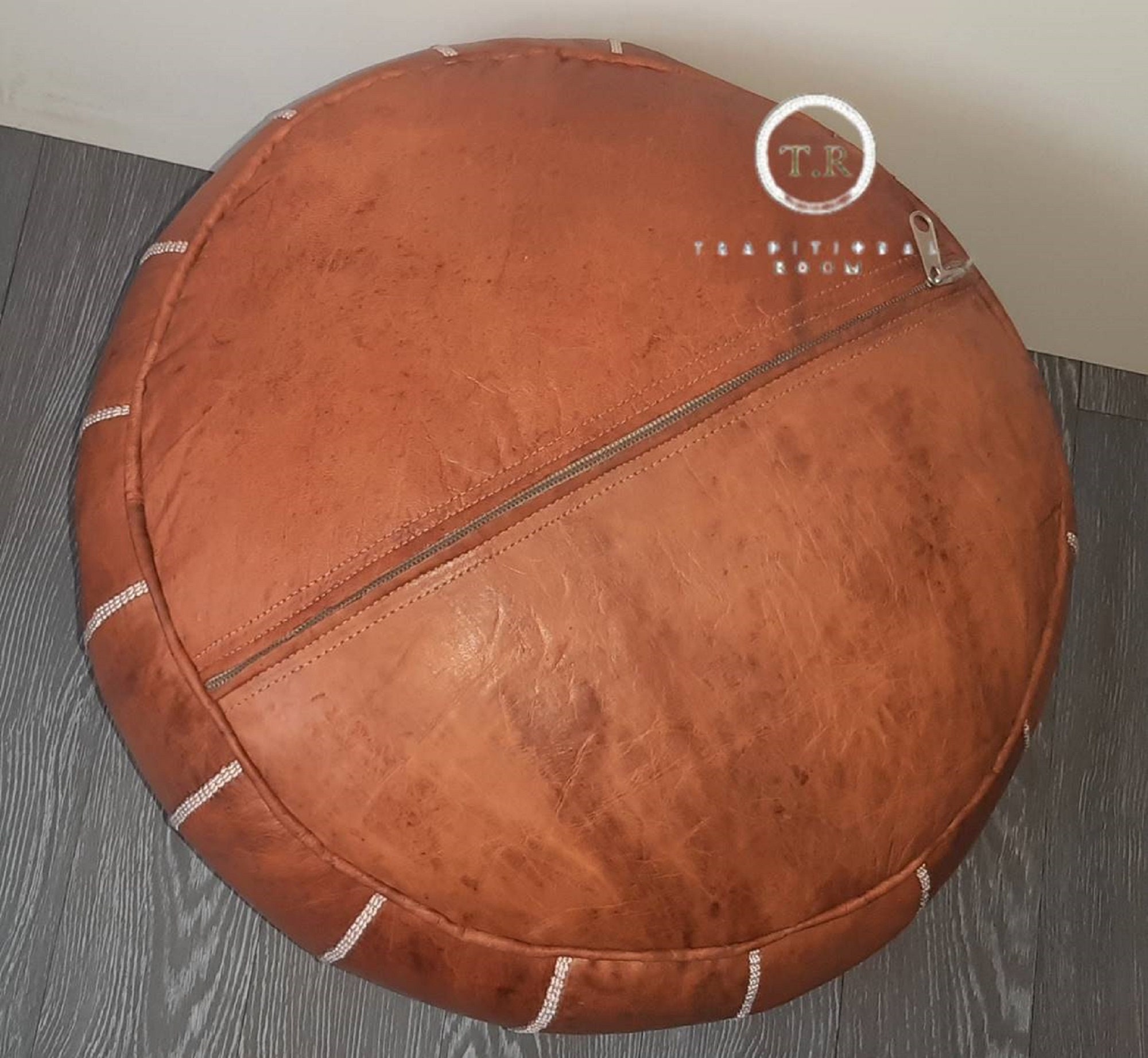 Marokkanisches Osmanisches Leder Fußhocker Echter Pouffe