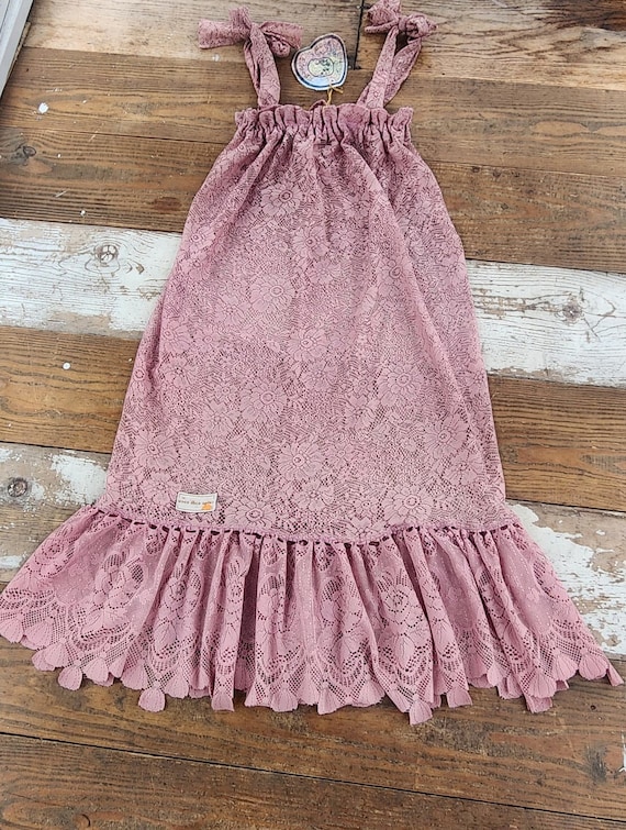 Dark Pink Lace Overall Dress size XL