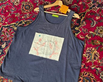 Botanical Print Vintage Tank Size XXL