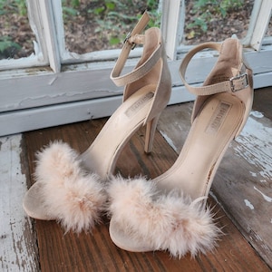 Pink Feather Heels Etsy UK
