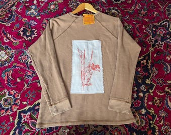 Tan Botanical Print Patch Thermal size Medium