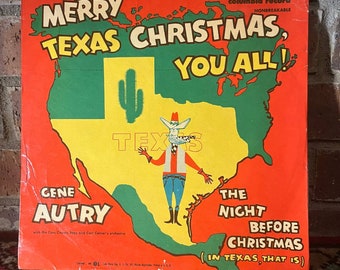 Gene Autry Merry Texas Christmas You All 78 RPM 10” Shellac vinyl record