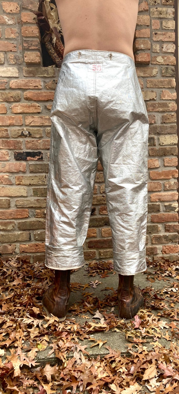 Super Rare Silver Wide Leg Pant with Button Waist