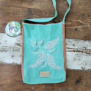 Moon Gold Goods Quilted Tote Bag handmade upcycled Size Medium