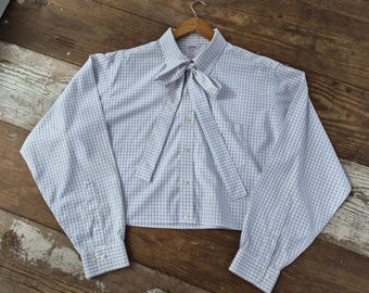 Cropped Brooks Brothers Button Down Bow Shirt size XXXL