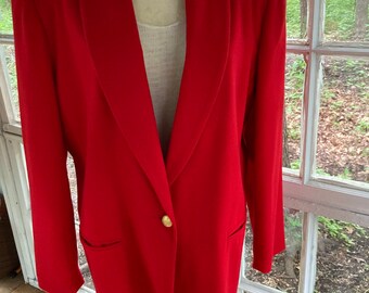 Vintage 80’s Casablanca Red Blazer size 14