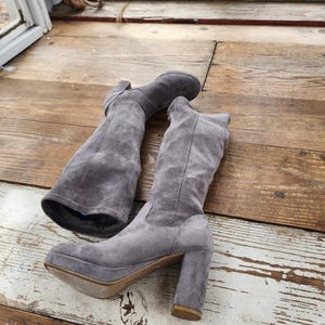 Grey Platform Boots size 9