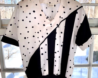 Vintage 90’s Polka Dot Blouse Made in USA size Small