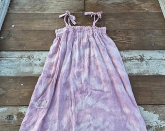 Purple Pink Linen 1Z10112K0320005418 Tie Dye Bow Dress size XXL