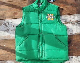 Vintage Kelly Green Puffer Vest size Large