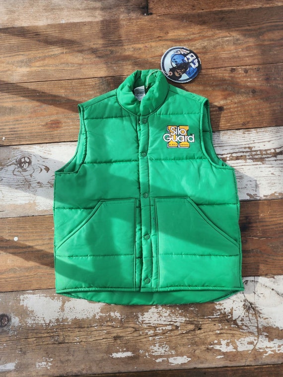 Vintage Kelly Green Puffer Vest size Large