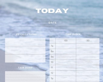 Time Blocking or Boxing to Organize your Day, Printable, Time Block Planner, Task Manager, Remote Work, Daily Time Block, Organization hack