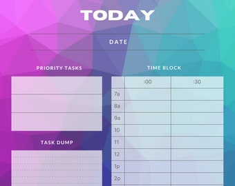 Time Blocking or Boxing to Organize your Day, Printable, Time Block Planner, Task Manager, Remote Work, Daily Time Block, Organization hack