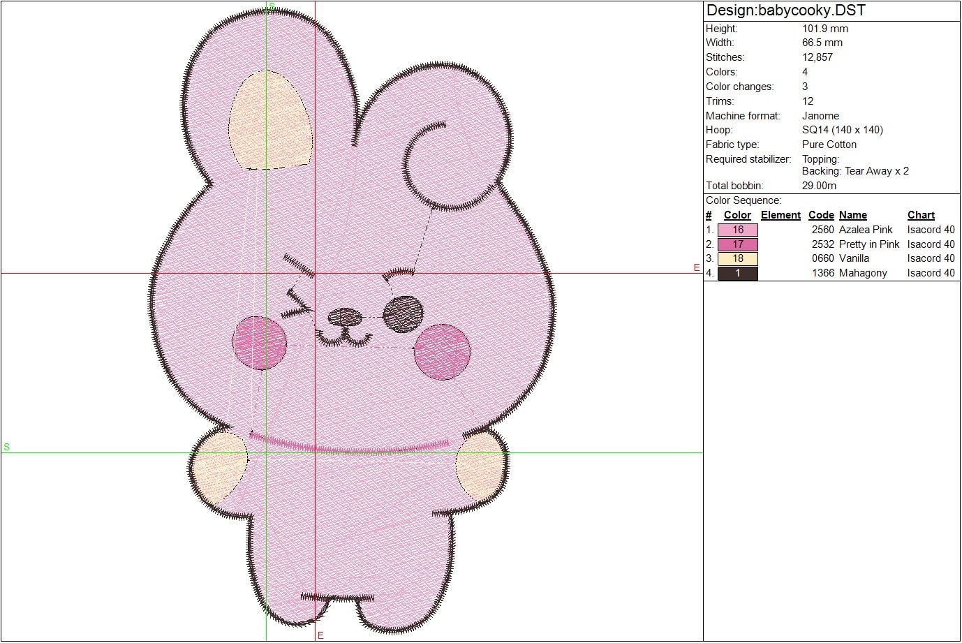 BT21 ベイビー クッキー by BTS ジョングク 刺繍デザイン ファイル (3