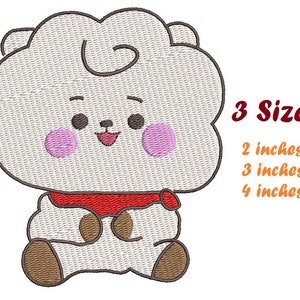 BT21 Baby RJ by BTS Jin Embroidery Design File in 3 size and 16 formats (pes, csd, exp, etc)