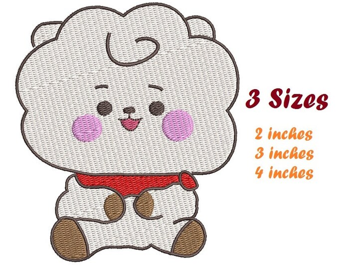 BT21 Baby RJ by BTS Jin Embroidery Design File in 3 Size and 16 Formats ...