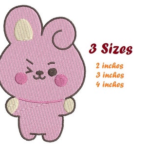 BT21 Baby Cooky por BTS Jungkook Embroidery Design File en 3 tamaños y 16 formatos (pes, csd, exp, etc)