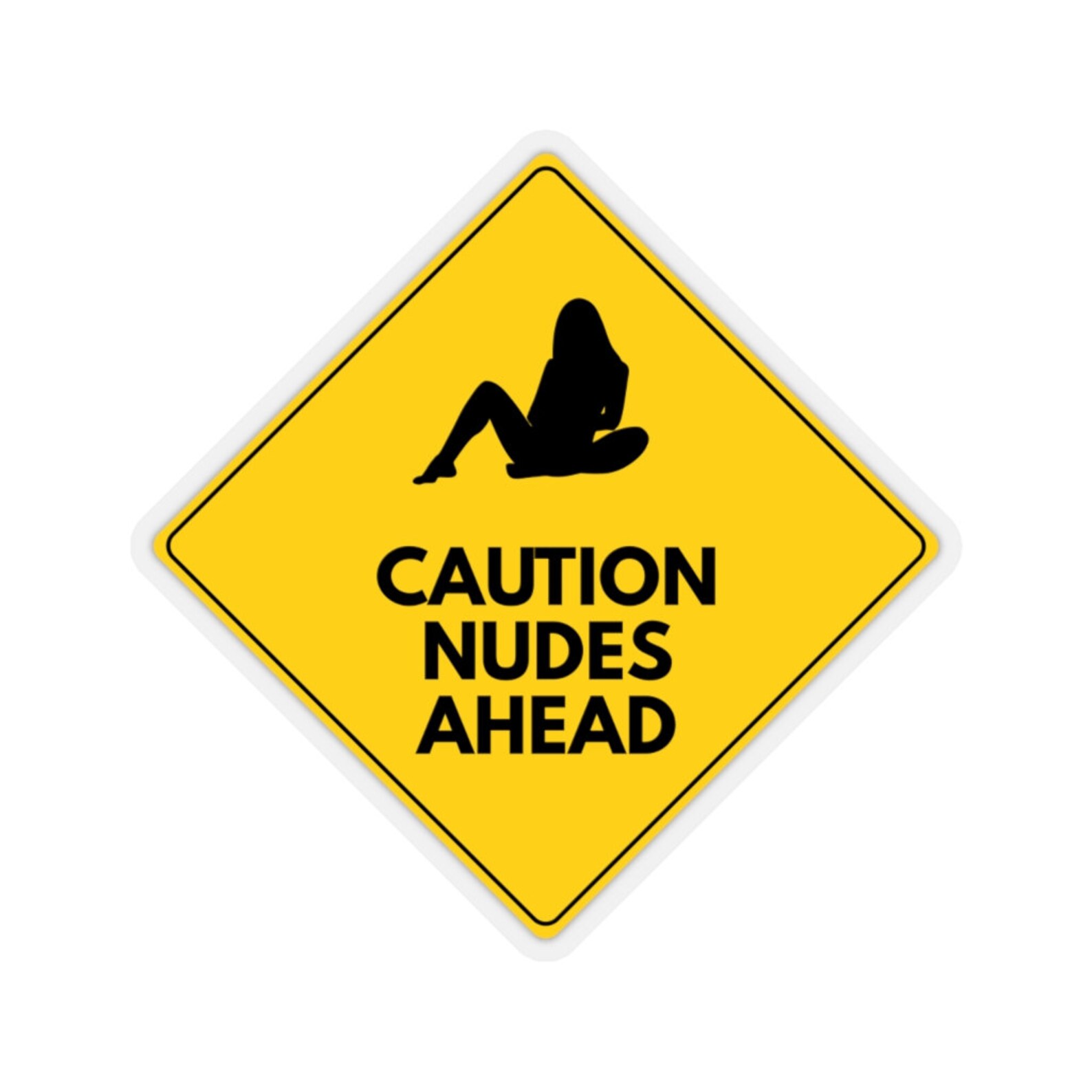 Caution Nudes Ahead Vinyl Decal Sticker Fun Sticker Nude Etsy