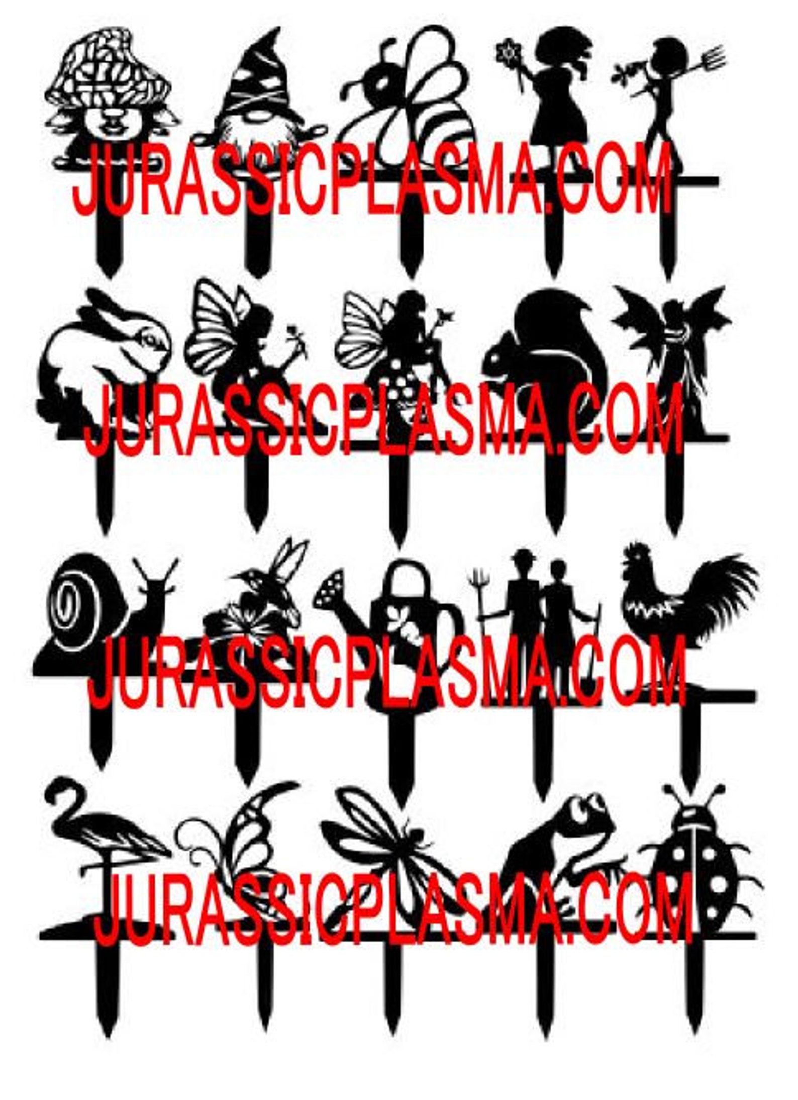 Garden Stakes Bundle of 20 Signs DXF SVG File for Plasma Etsy