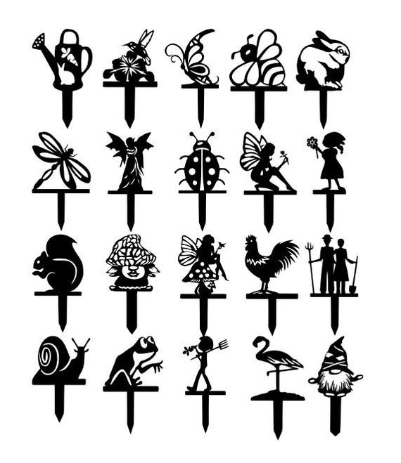 Garden stakes bundle of 20 signs DXF SVG file for Plasma Etsy