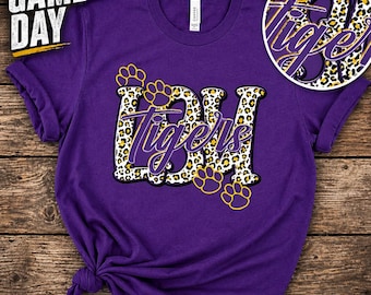 LSU Tigers Game Day Shirt, Purple Gold Football Tee, College Tailgate Outfit