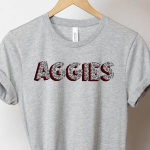 Aggies Shirt, Texas A&M Shirt, Texas Aggies, Maroon Aggies, Shirt for Her, Grey Aggies, Aggie Football, Game Day Shirt, Cheetah Print