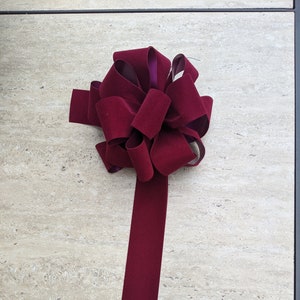 Burgundy  Velvet outdoor  10&quot; wreath bow, Valentine&#39;s Day bow,