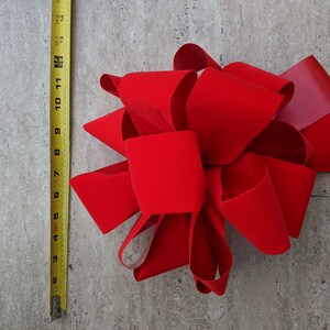 Two wreath bow , red, burgundy , or holiday red , christmas bows , red velvet outdoor 10" wreath bows, lantern bows Bild 5