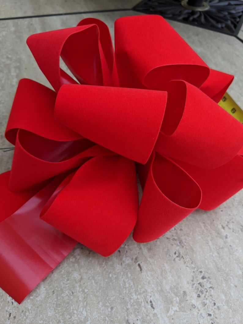 Two wreath bow , red, burgundy , or holiday red , christmas bows , red velvet outdoor 10" wreath bows, lantern bows Bild 3