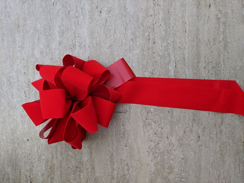 Two wreath bow , red, burgundy , or holiday red , christmas bows , red velvet outdoor 10" wreath bows, lantern bows Bild 7